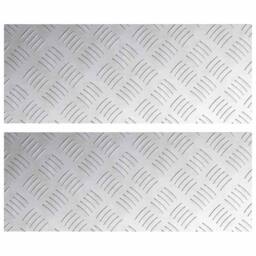 Berkfield Home Aluminium Checker Plates 2 pcs Non-Slip 50x20 cm in Silver - Size: Medium - thumbnail 2