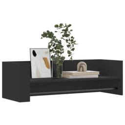 Berkfield Home Wall Shelf Black 100x35x30.5 cm Engineered Wood - thumbnail 3