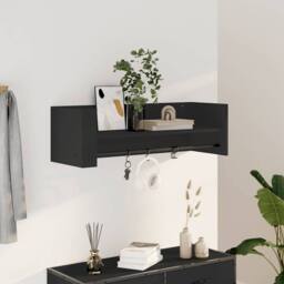 Berkfield Home Wall Shelf Black 100x35x30.5 cm Engineered Wood - thumbnail 1