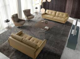 Angel Cerda Mink Leatherette Swivel Armchair Dark Steel Base in Grey - thumbnail 4