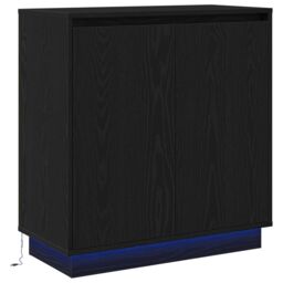 Berkfield Home Sideboard with LED Black Oak 71x34.5x75 cm Engineered Wood - thumbnail 2