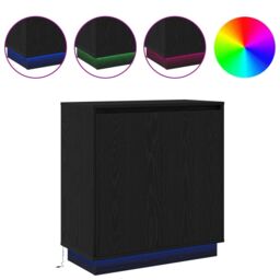 Berkfield Home Sideboard with LED Black Oak 71x34.5x75 cm Engineered Wood - thumbnail 4