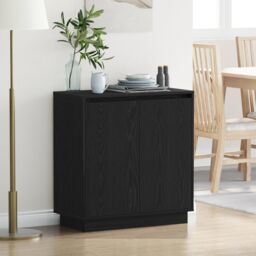Berkfield Home Sideboard with LED Black Oak 71x34.5x75 cm Engineered Wood - thumbnail 1