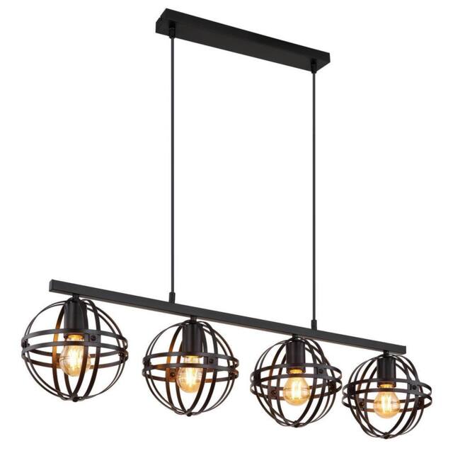 Netlighting Tamara I Bar Pendant Ceiling Light Matt Black 4x E27 - image 1