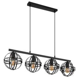 Netlighting Tamara I Bar Pendant Ceiling Light Matt Black 4x E27 - thumbnail 2