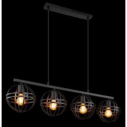 Netlighting Tamara I Bar Pendant Ceiling Light Matt Black 4x E27 - thumbnail 5