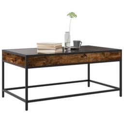 Berkfield Home Decorative Coffee Table with Infinity LED Smoked Oak 90x50x41 cm in Brown - Size: 90 x 50 x 41 cm - thumbnail 5