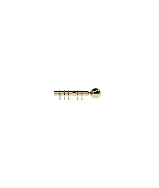 New Edge Blinds 28mm Nikola Ball End Metal Curtain Pole Set - Bright Brass in Metallic Gold - Size: 150 cm - image 1