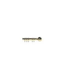 New Edge Blinds 28mm Nikola Ball End Metal Curtain Pole Set - Bright Brass in Metallic Gold - Size: 150 cm