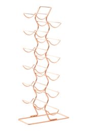 Orsina Elegant 12 Tier Wine Rack With Copper Finish, Vertical Design Wine Rack For Livingroom, Sturdy Wine Rack in Gold - thumbnail 5