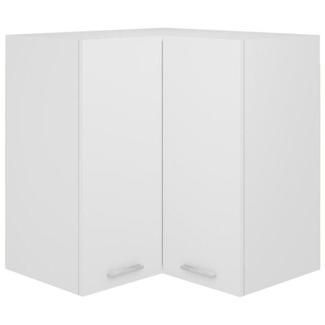 Berkfield Home Hanging Corner Cabinet White 57x57x60 cm Engineered Wood - Size: 57 x 57 x 60 cm - image 1