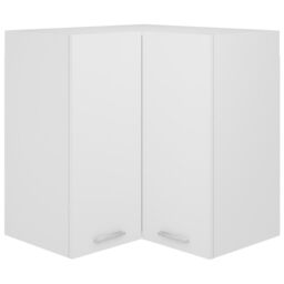 Berkfield Home Hanging Corner Cabinet White 57x57x60 cm Engineered Wood - Size: 57 x 57 x 60 cm - thumbnail 1