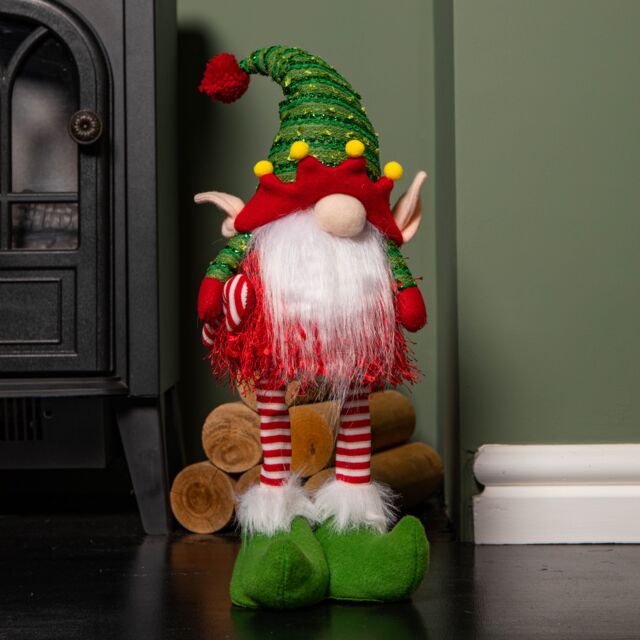 Samuel Alexander 46cm Battery Operated Light up Standing Christmas Elf Gonk with Warm White LEDs - image 1