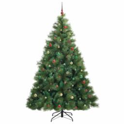 Berkfield Home Artificial Christmas Tree with 300 LEDs Green 240 cm PE & PVC - thumbnail 6