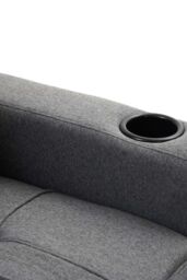 More4Homes Hudson 3-Seater Sofa Bed Linen Fabric with Cup Holders in Dark Grey - thumbnail 5