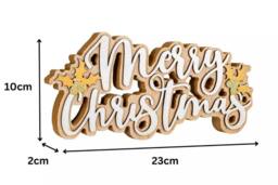 Marco Paul Merry Christmas Sign Decoration in Brown - thumbnail 2