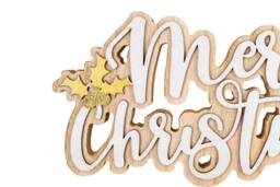 Marco Paul Merry Christmas Sign Decoration in Brown - thumbnail 4