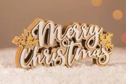 Marco Paul Merry Christmas Sign Decoration in Brown - thumbnail 5