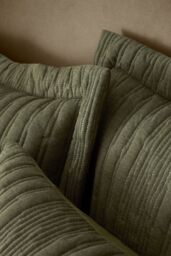 Pineapple Elephant 'Tamba Jersey Stripe' Oxford Pillowcase Pair in Olive - thumbnail 2