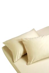 CHRISTY 400TC Luxury Cotton Sateen Plain Dye King Pillowcases Pair in Gold - thumbnail 2