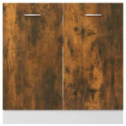 Berkfield Home Sink Bottom Cabinet Smoked Oak 80x46x81.5 cm Engineered Wood in Brown - thumbnail 5