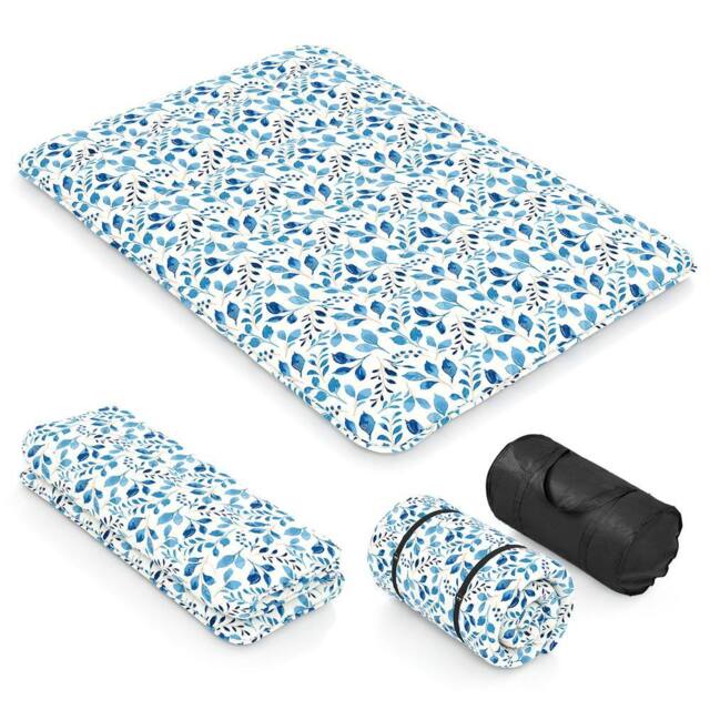 Costway Japanese Floor Mattress Roll up Futon Tatami Mat W/ Washable Cover in Blue - image 1