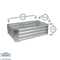 Harbour Housewares Raised Garden Beds - 2x Rectangular Bottomless Galvanised Steel Planter 120 x 60cm in Green - Size: 120 x 60 cm - thumbnail 3