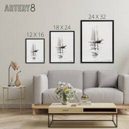"Artery8 Two Masted Schooner with Dory Winslow Homer Framed Canvas Wall Art in White - Size: W18"" x H24""" - thumbnail 4