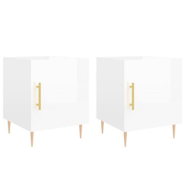 Berkfield Home Bedside Cabinets 2 pcs High Gloss White 40x40x50 cm Engineered Wood - Size: 40 x 40 x 50 cm - image 1