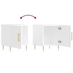 Berkfield Home Bedside Cabinets 2 pcs High Gloss White 40x40x50 cm Engineered Wood - Size: 40 x 40 x 50 cm - thumbnail 9