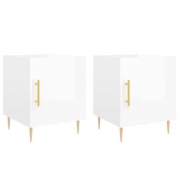 Berkfield Home Bedside Cabinets 2 pcs High Gloss White 40x40x50 cm Engineered Wood - Size: 40 x 40 x 50 cm