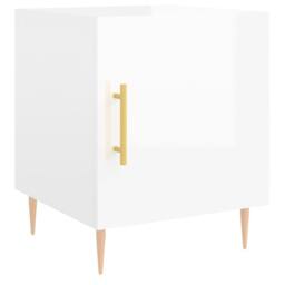 Berkfield Home Bedside Cabinets 2 pcs High Gloss White 40x40x50 cm Engineered Wood - Size: 40 x 40 x 50 cm - thumbnail 5