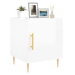 Berkfield Home Bedside Cabinets 2 pcs High Gloss White 40x40x50 cm Engineered Wood - Size: 40 x 40 x 50 cm - thumbnail 4