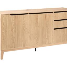 Wyld and Coco Nordic Sideboard Light Brown - 2 Doors 3 Drawers - thumbnail 2