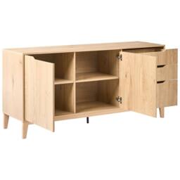 Wyld and Coco Nordic Sideboard Light Brown - 2 Doors 3 Drawers - thumbnail 5