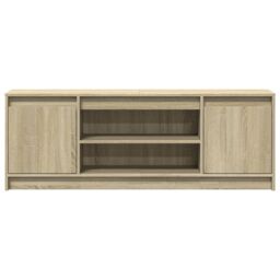 Berkfield Home TV Cabinet with LED Sonoma Oak 139.5x34x50 cm Engineered Wood in Brown - thumbnail 6