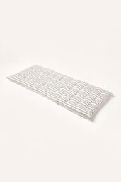 Homescapes Garden Bench Cushion Luxury 2 Seater Cotton Grey Striped Indoor Outdoor Pad - thumbnail 1