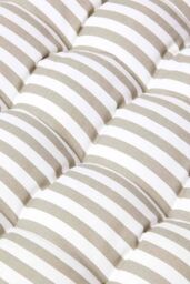 Homescapes Garden Bench Cushion Luxury 2 Seater Cotton Grey Striped Indoor Outdoor Pad - thumbnail 3