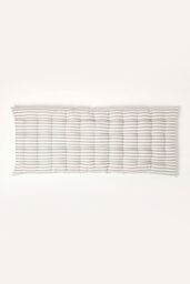 Homescapes Garden Bench Cushion Luxury 2 Seater Cotton Grey Striped Indoor Outdoor Pad - thumbnail 2