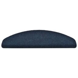 Berkfield Home Self-adhesive Stair Mats 15 pcs Navy 65x21x4 cm Needle Punch in Blue - Size: Medium - thumbnail 5