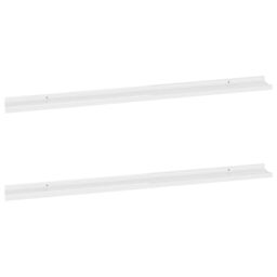 Berkfield Home Wall Shelves 2 pcs High Gloss White 115x9x3 cm - Size: 115 x 9 x 3 cm - thumbnail 2