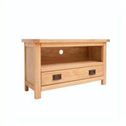 Cabinet Bits Lugo Waxed 1 Drawer TV Cabinet Brass Drop Handle in Light Brown - thumbnail 2