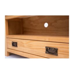 Cabinet Bits Lugo Waxed 1 Drawer TV Cabinet Brass Drop Handle in Light Brown - thumbnail 5