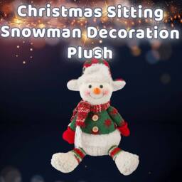 VFM e-Store Christmas Sitting Snowman Decoration Plush 19cm x 22.5cm White X 1 - Size: 19 cm x 22.5 cm - thumbnail 3