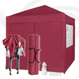 MCC Direct 2X2m Pop up Gazebo with Removable Sides & Storage Bag in Red - thumbnail 5