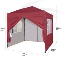 MCC Direct 2X2m Pop up Gazebo with Removable Sides & Storage Bag in Red - thumbnail 6