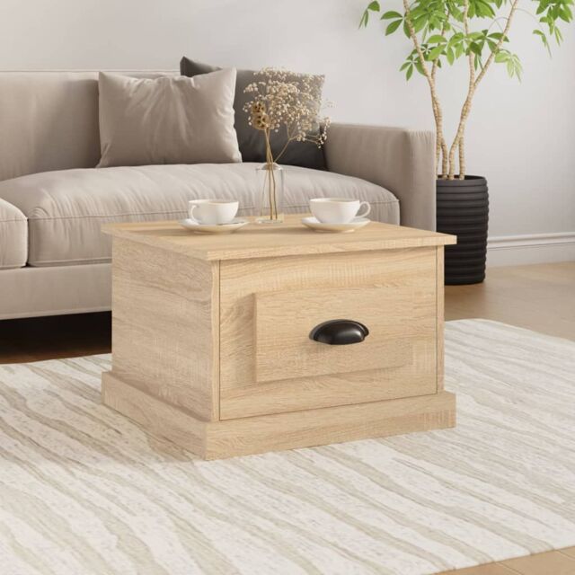 Berkfield Home Coffee Table Sonoma Oak 50x50x35 cm Engineered Wood in Brown - Size: 50 x 50 x 35 cm - image 1