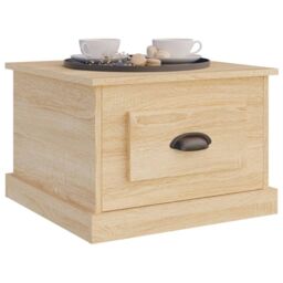 Berkfield Home Coffee Table Sonoma Oak 50x50x35 cm Engineered Wood in Brown - Size: 50 x 50 x 35 cm - thumbnail 4