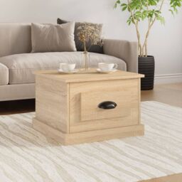 Berkfield Home Coffee Table Sonoma Oak 50x50x35 cm Engineered Wood in Brown - Size: 50 x 50 x 35 cm - thumbnail 1