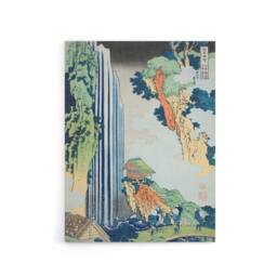 "Artery8 Ono Waterfall on Kisokaido Road Canvas Wall Art Print Hokusai in Green - Size: W18"" x H24""" - thumbnail 1